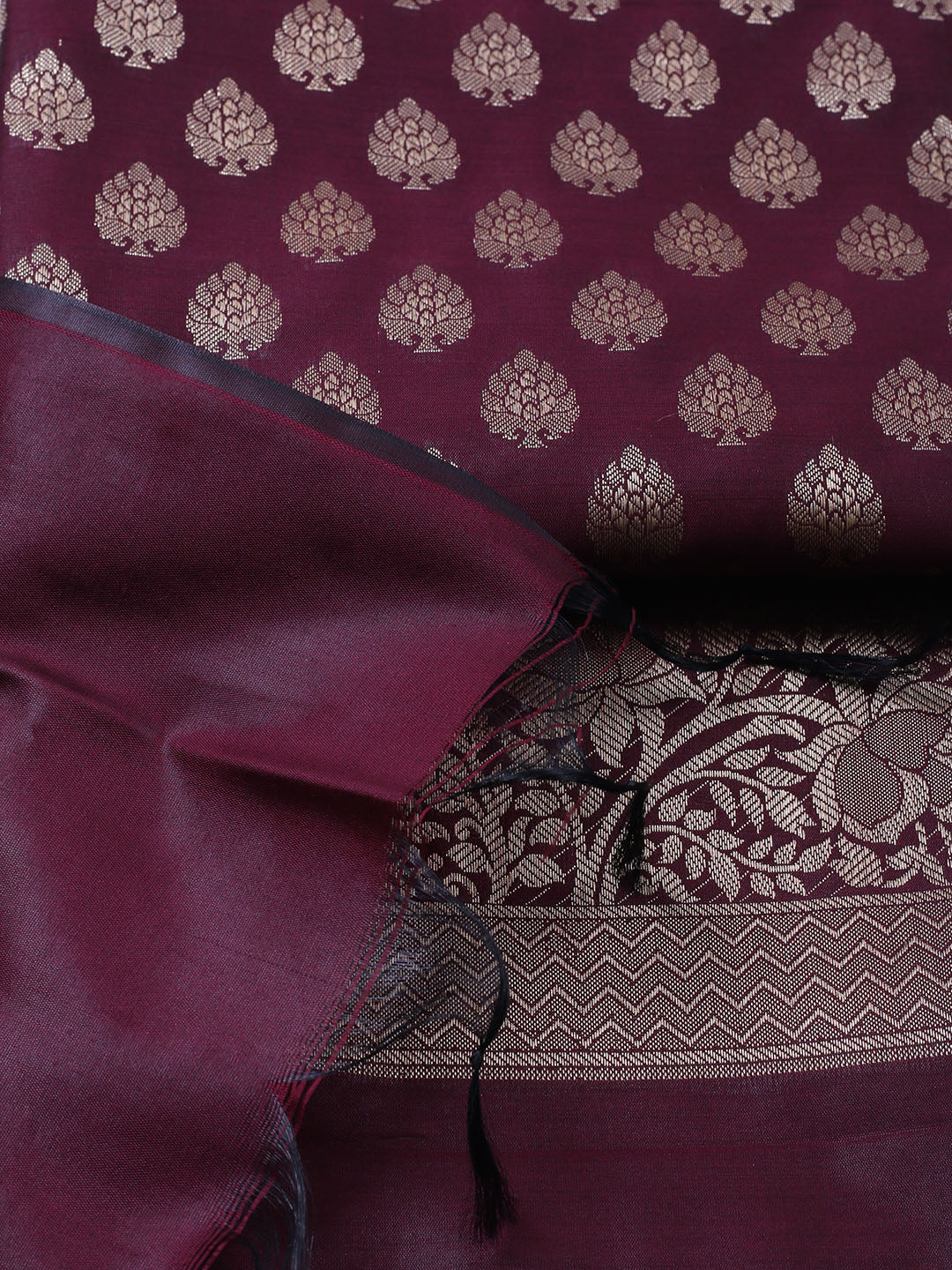 Banarasi Chanderi Unstitched Suit With Pant &amp; Dupatta