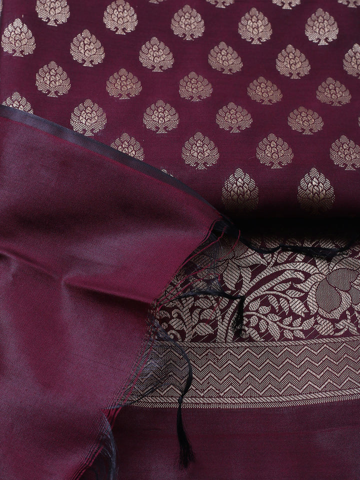 Banarasi Chanderi Unstitched Suit With Pant &amp; Dupatta
