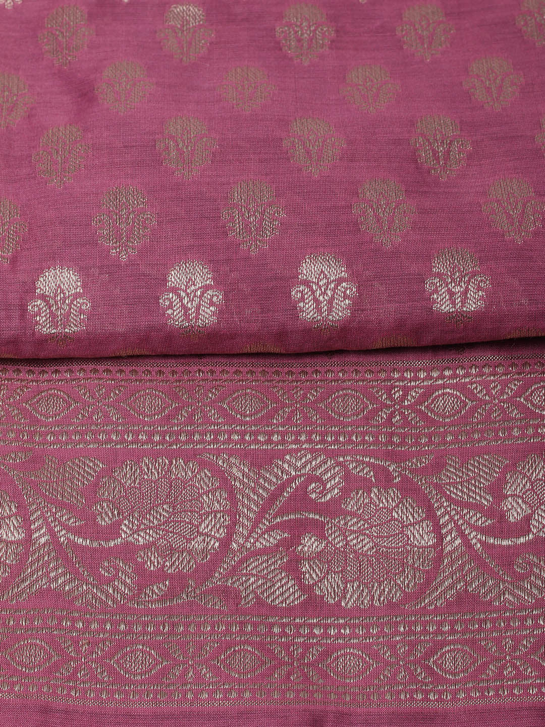 Woven Design Chanderi Unstitched Suit With Pant &amp; Dupatta