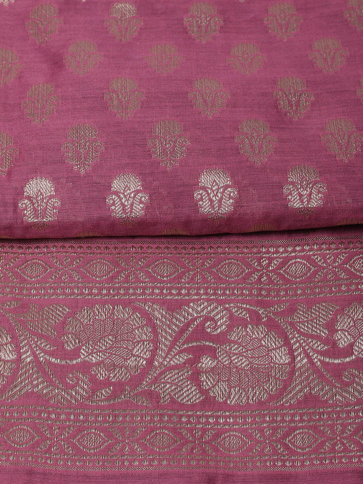 Woven Design Chanderi Unstitched Suit With Pant &amp; Dupatta