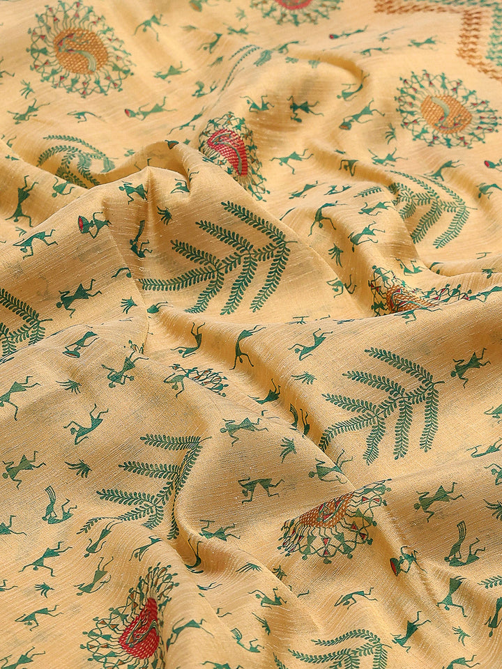 Zaari Border Cotton Blend Saree
