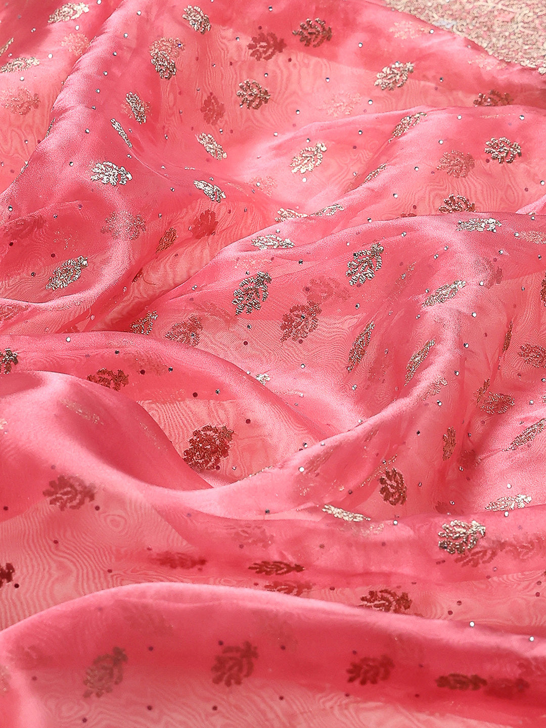 Zari Embroidered Organza Saree