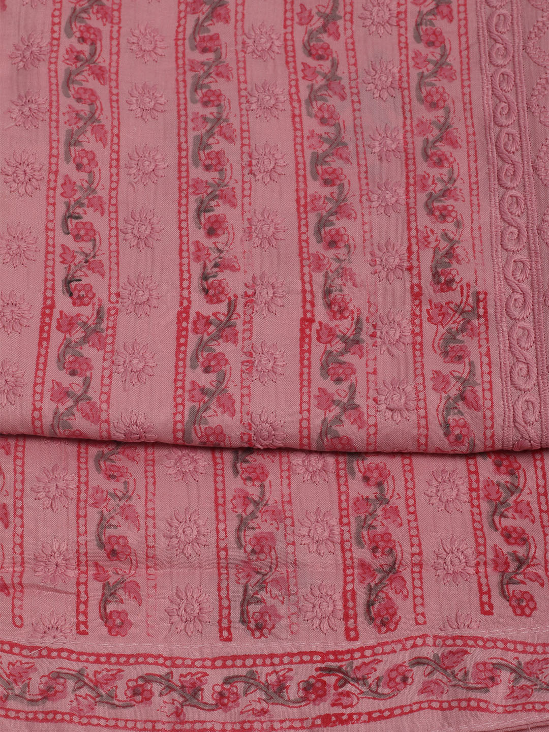 Printed Cotton Unstitched Suits Printed Suit With Pant &amp; Dupatta