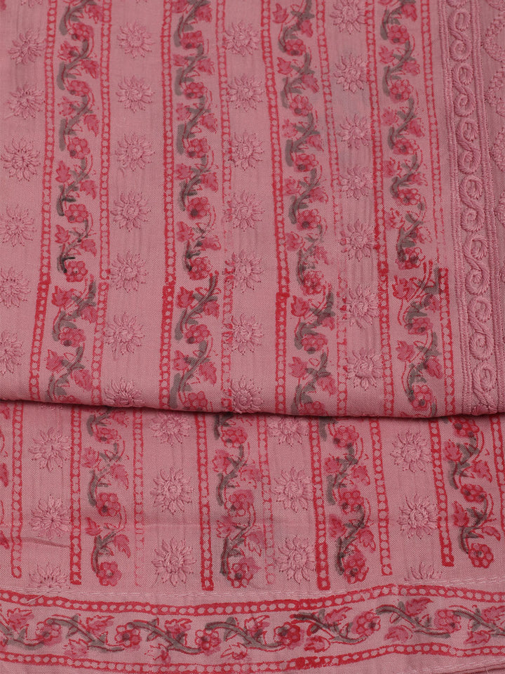 Printed Cotton Unstitched Suits Printed Suit With Pant &amp; Dupatta