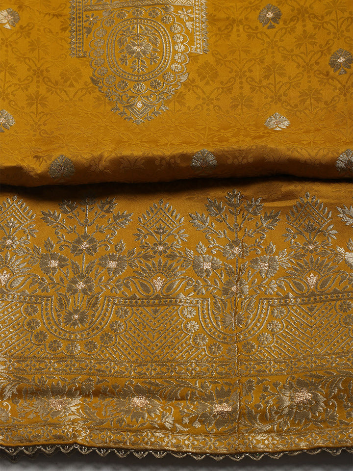 Woven Design Chanderi Unstitched Suit With Dupatta