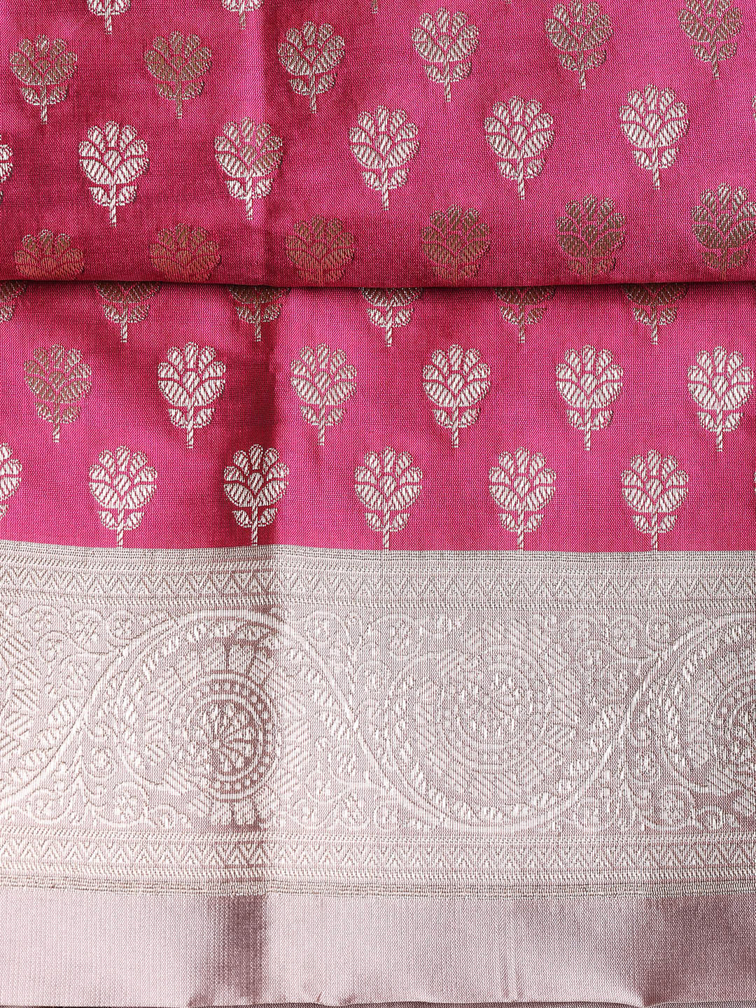 Woven Banarasi Chanderi Unstitched Suit With Dupatta