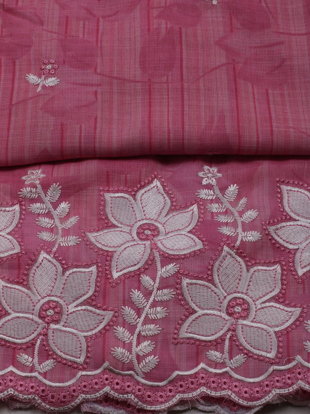 Neck Embroidered Cotton Blend Unstitched Suit With Dupatta