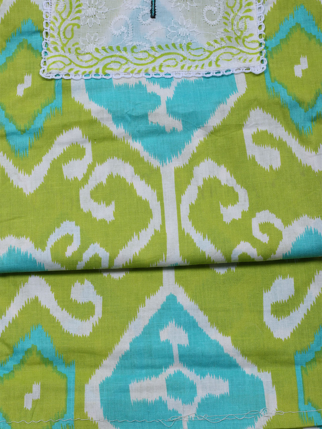 Printed Cotton Blend Unstitched Suit With Dupatta