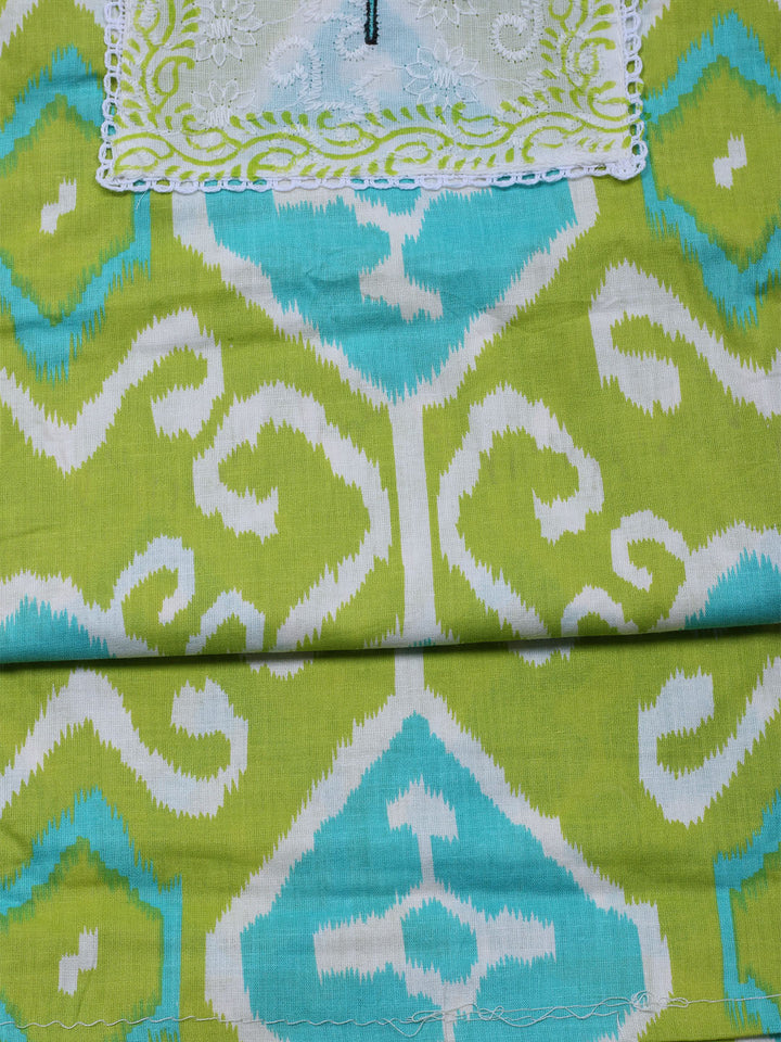 Printed Cotton Blend Unstitched Suit With Dupatta