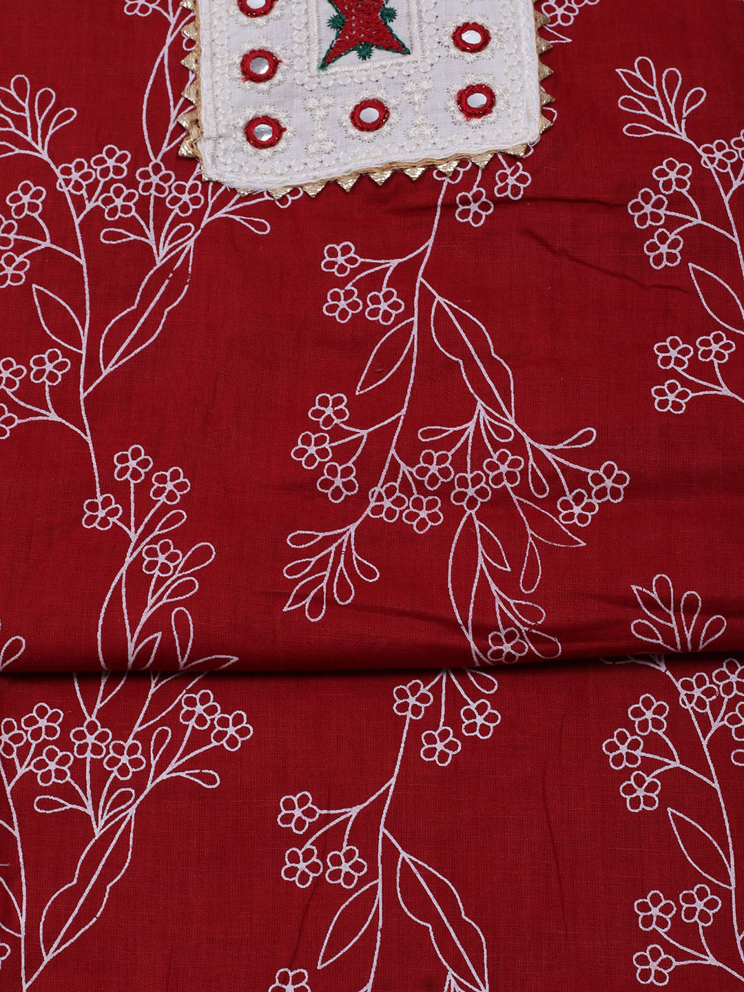 Printed Cotton Blend Unstitched Suit With Dupatta