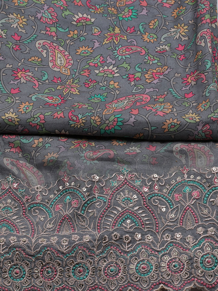 Printed Muslin Unstitched Suit With Dupatta