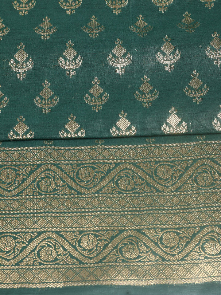 Woven Design Chanderi Unstitched Suit With Pant &amp; Dupatta