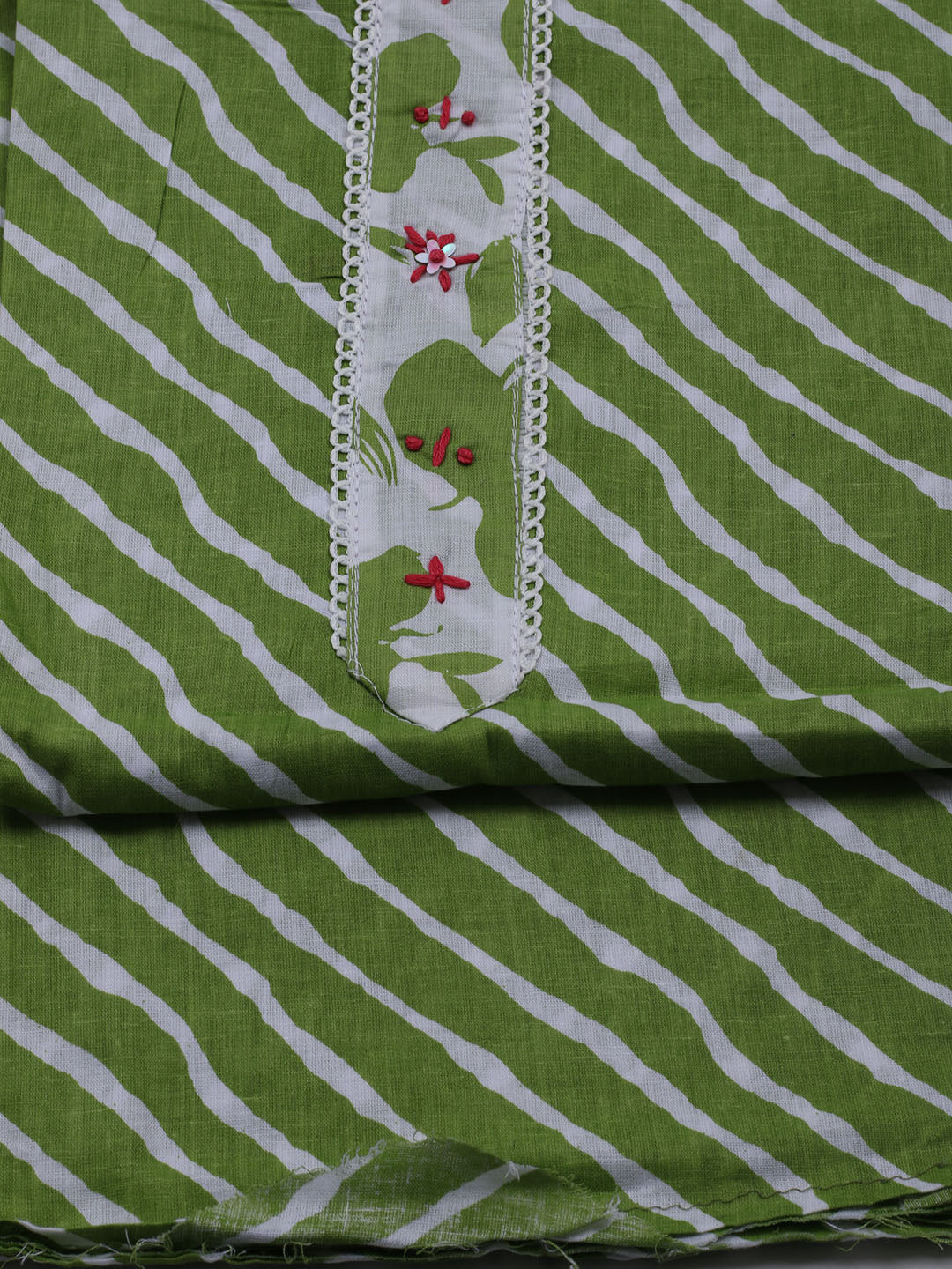 Printed Cotton Blend Unstitched Suit With Dupatta