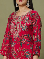 Digital Printed Muslin Kurti With Pants