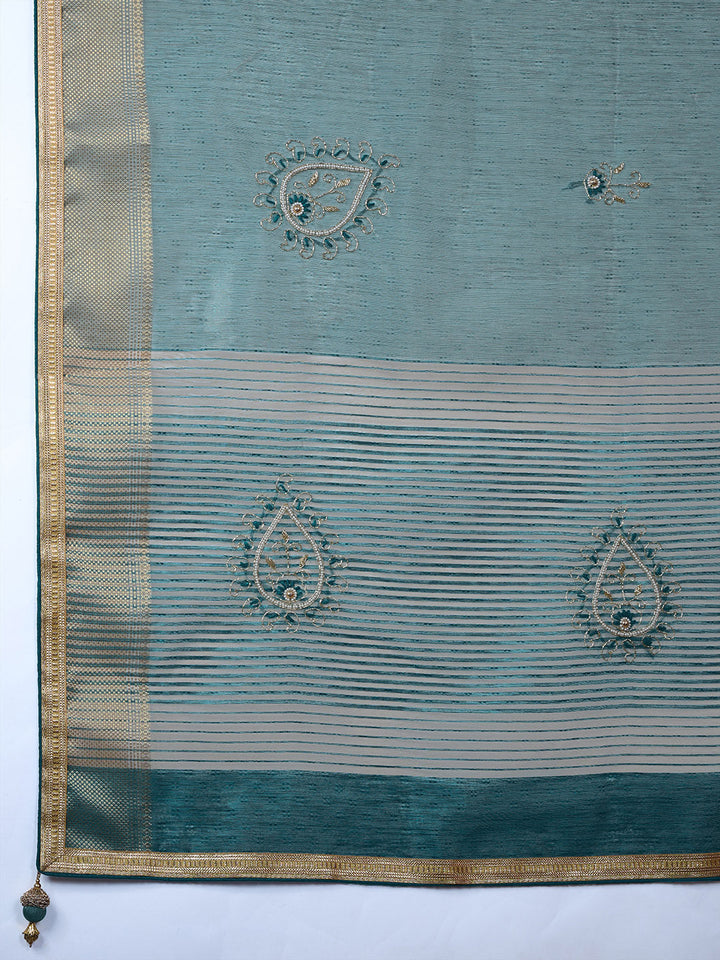 Woven Border Linen Saree