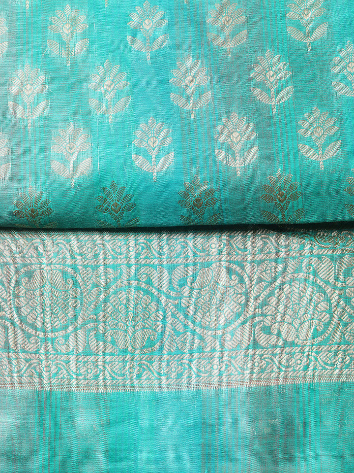 Woven Design Chanderi Unstitched Suit With Pant &amp; Dupatta