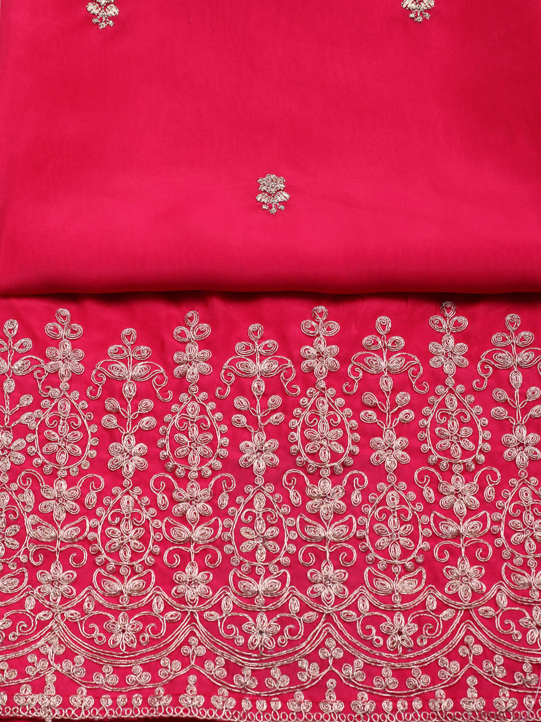 Woven Design Chanderi Unstitched Suit With Pant &amp; Dupatta
