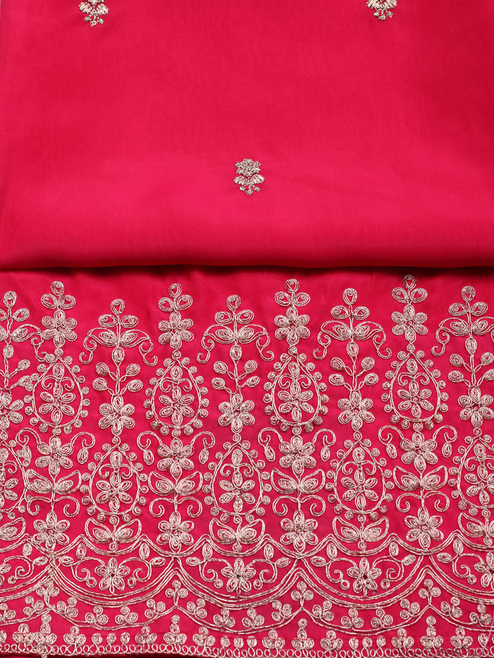 Woven Design Chanderi Unstitched Suit With Pant &amp; Dupatta