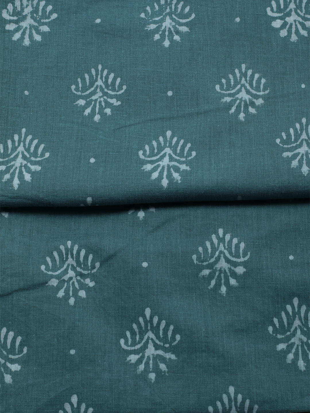Printed Cotton Blend Unstitched Kurta With Pant &amp; Dupatta