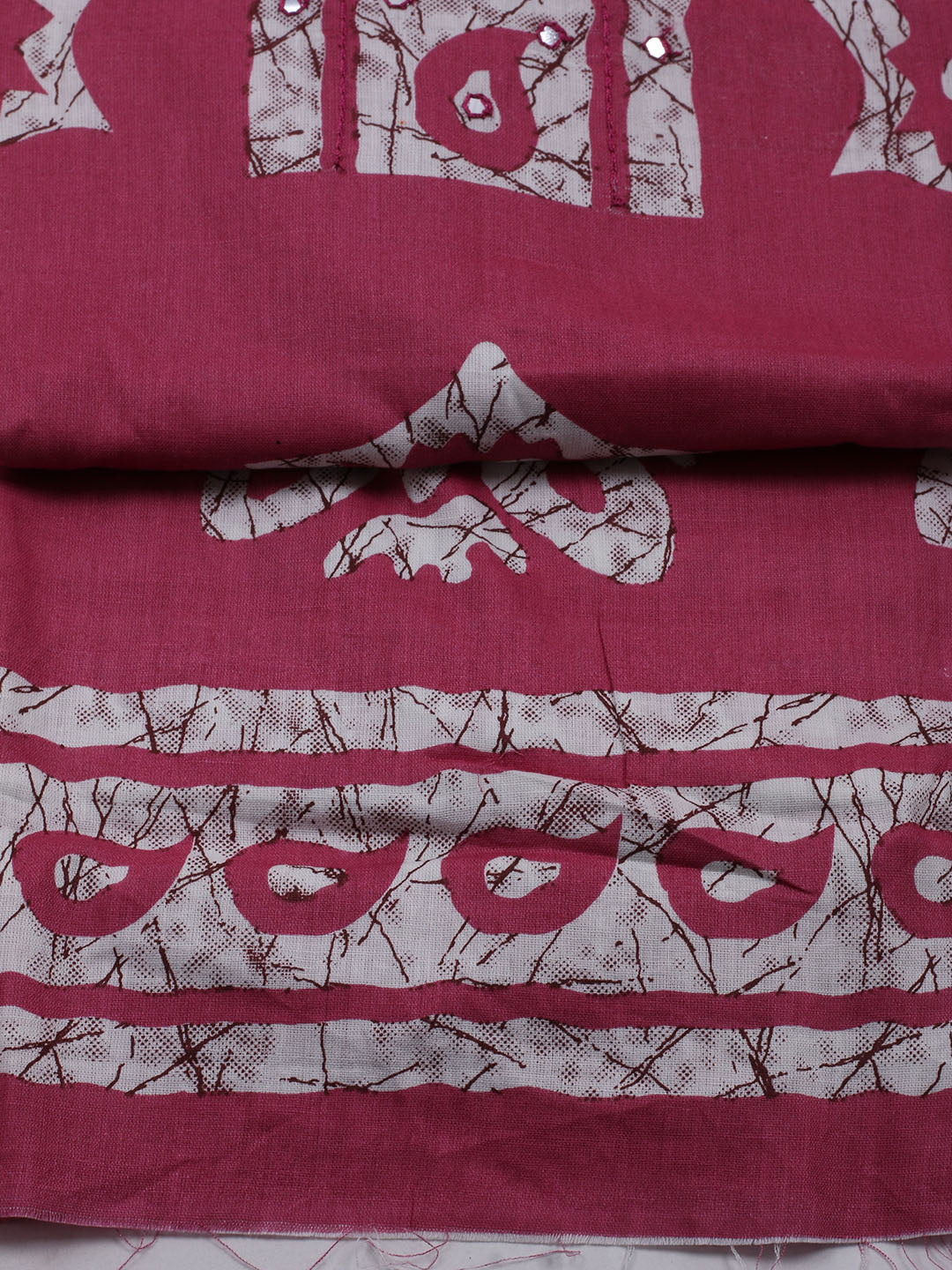 Printed Cotton Blend Unstitched Suit With Dupatta