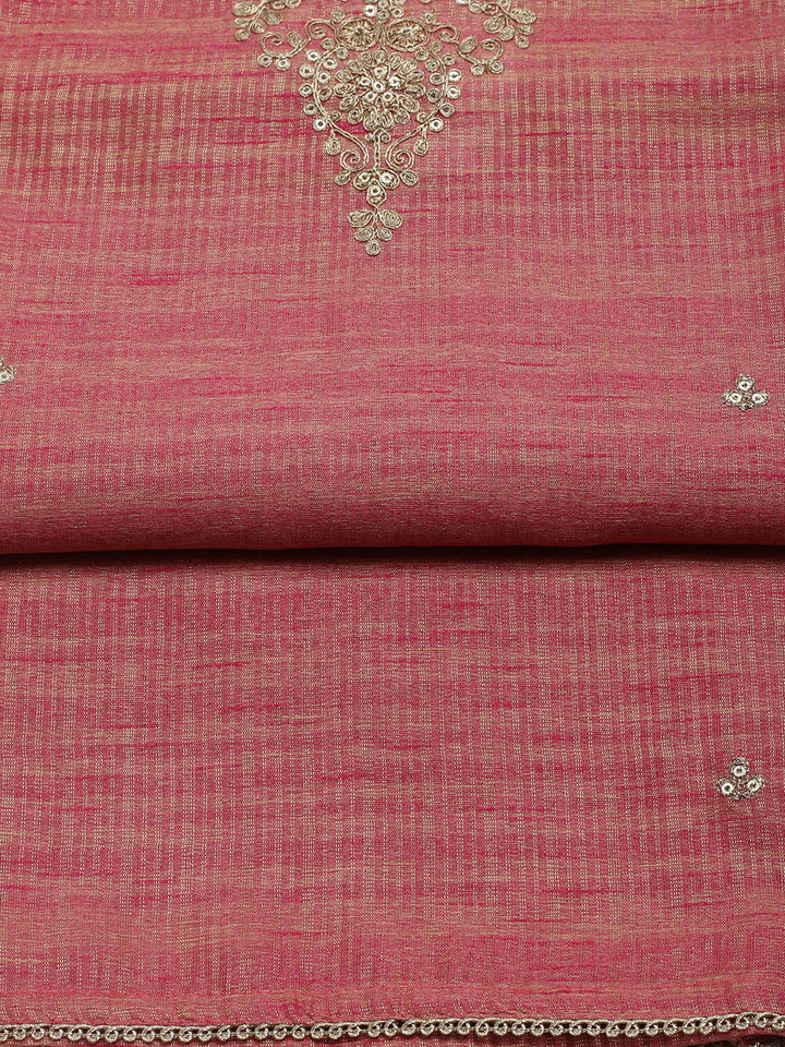 Embroidered Organza Unstitched Suit With Dupatta