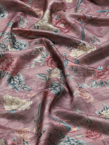 Digital Floral Printed Tussar Saree