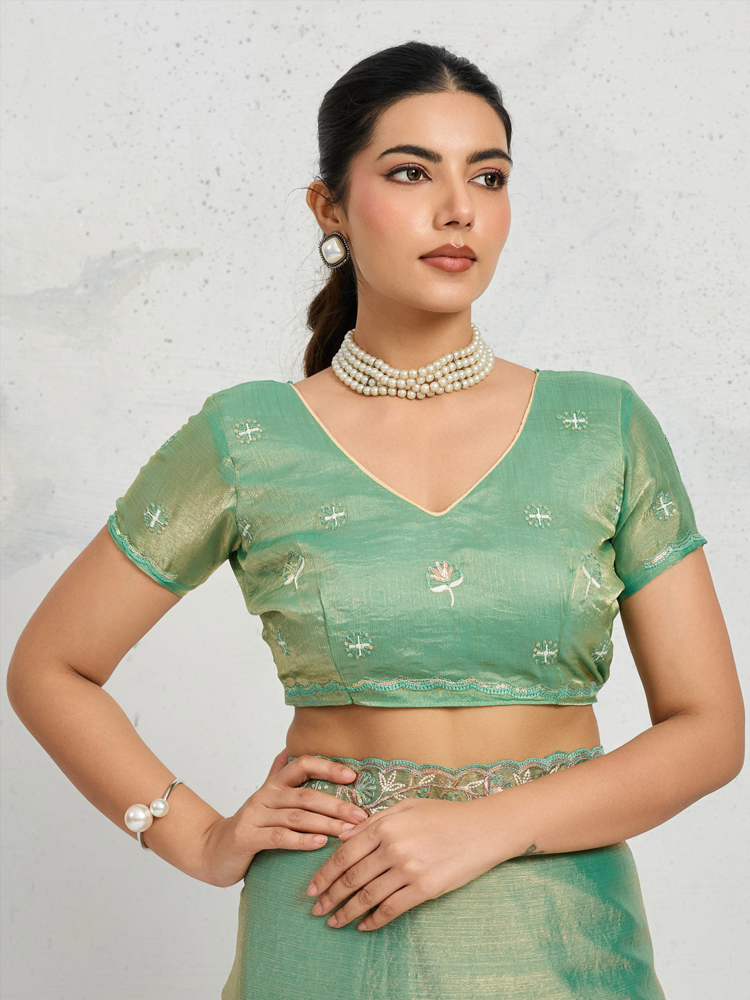 Embroidered Chiffon Saree