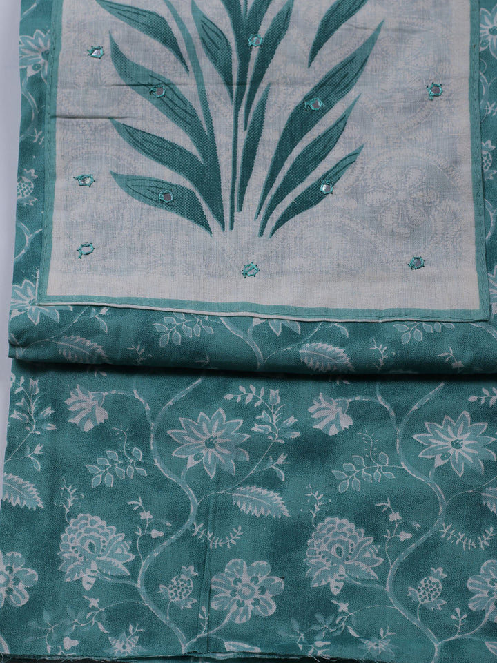 Printed Cotton Blend Unstitched Suit With Dupatta