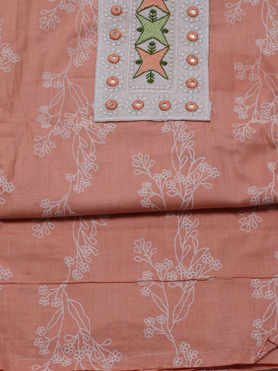 Printed Cotton Blend Unstitched Suit With Dupatta