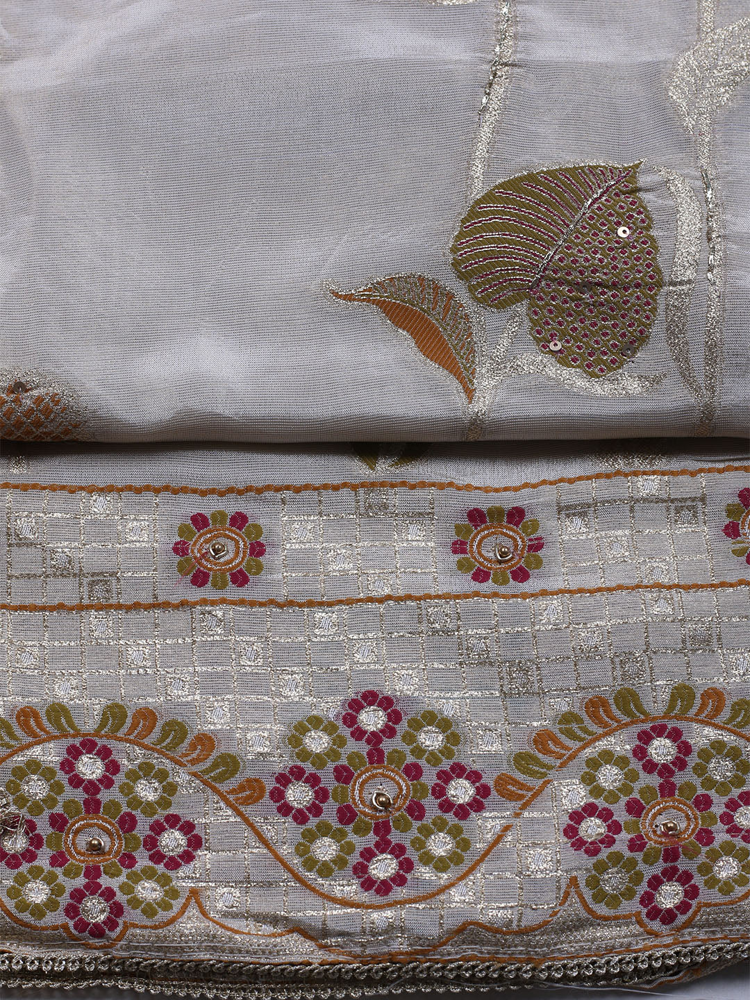Woven Tissue  Unstitched Suit With Dupatta