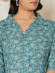 Printed Cotton Blend Kurta With Pants