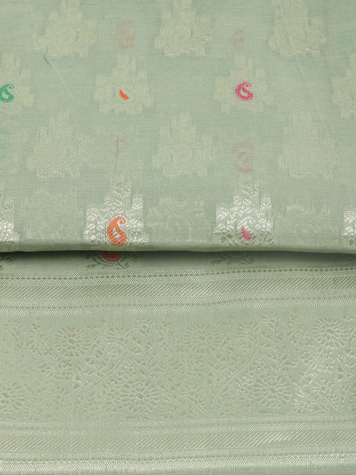 Woven Design Chanderi Unstitched Suit With Pant &amp; Dupatta