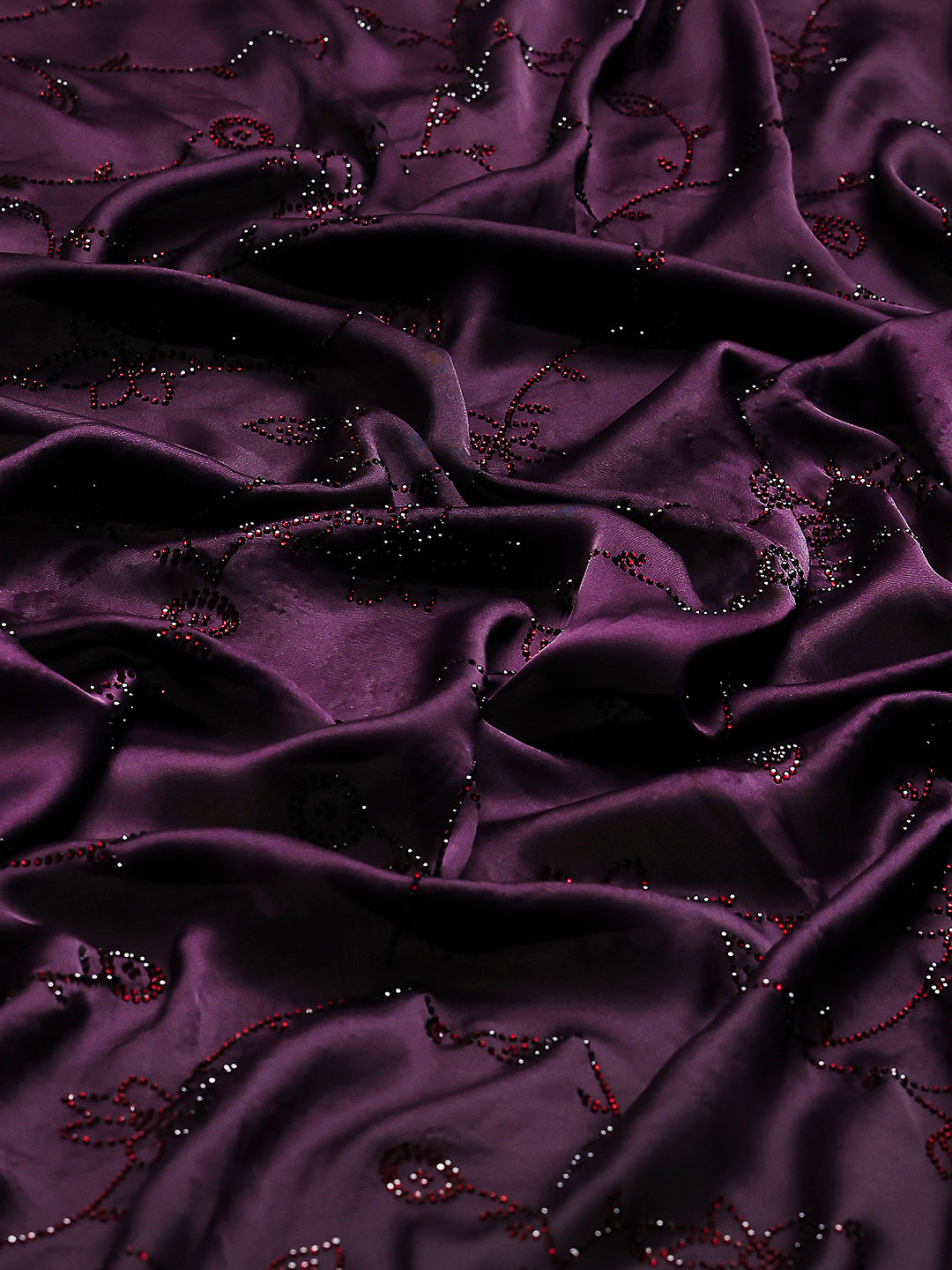 Stone Embroidered Satin Saree