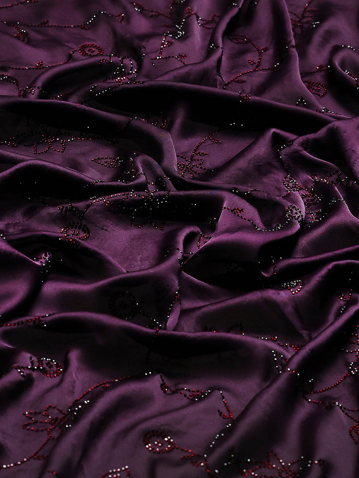 Stone Embroidered Satin Saree