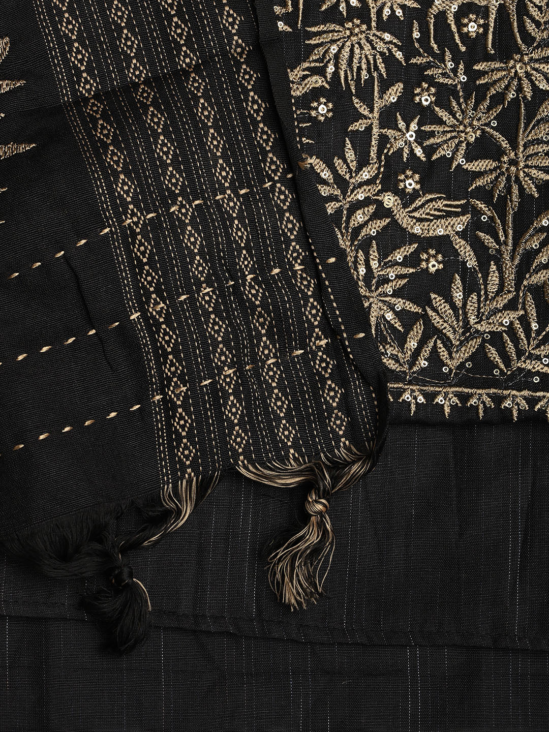 Neck Embroidered Cotton Blend Unstitched Suit With Dupatta