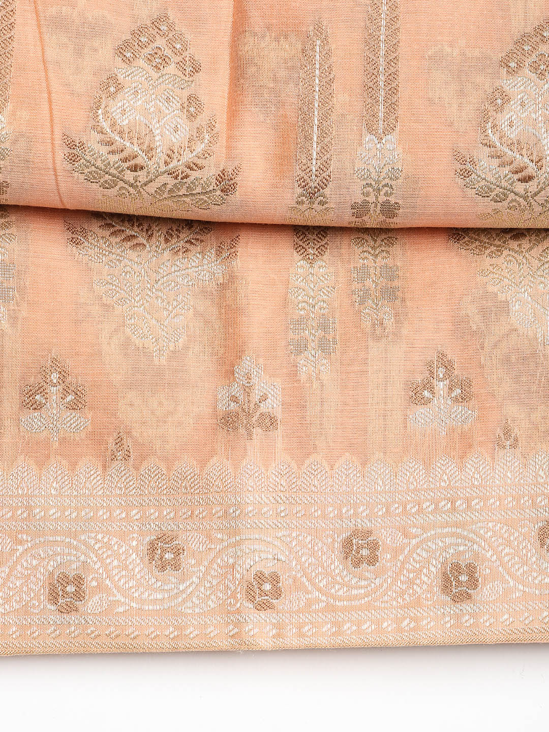 Woven Banarasi Chanderi Unstitched Suit With Dupatta