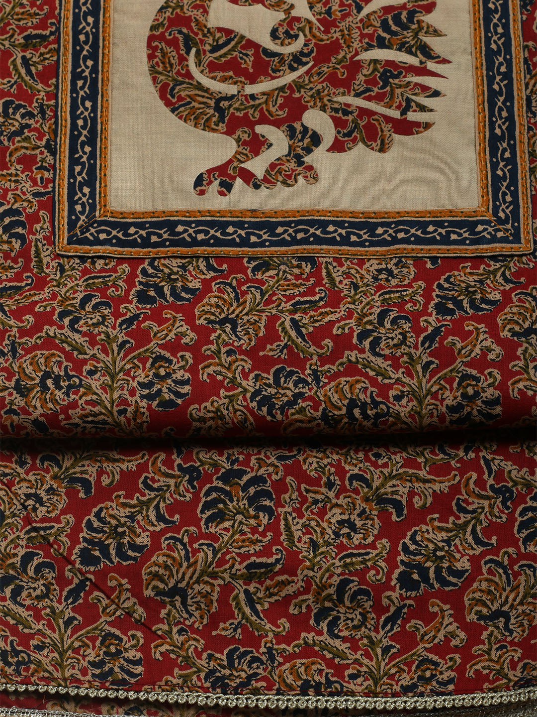 Printed Cotton Blend Unstitched Kurta With Pant &amp; Dupatta