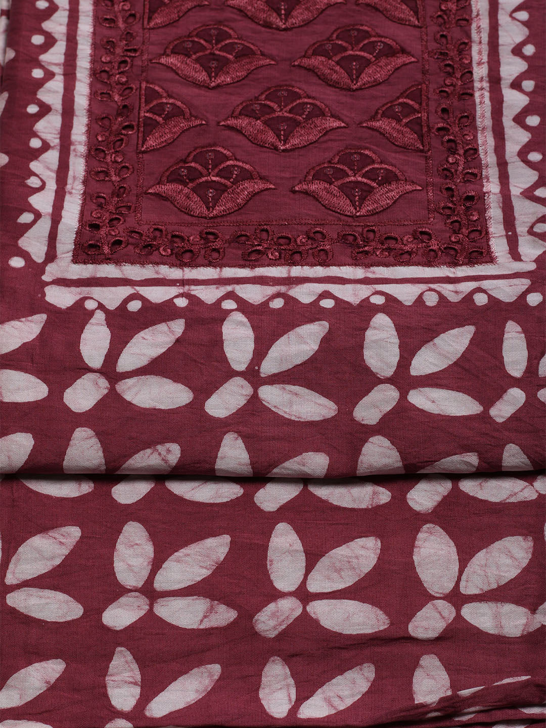 Printed Cotton Blend Unstitched Suit With Dupatta