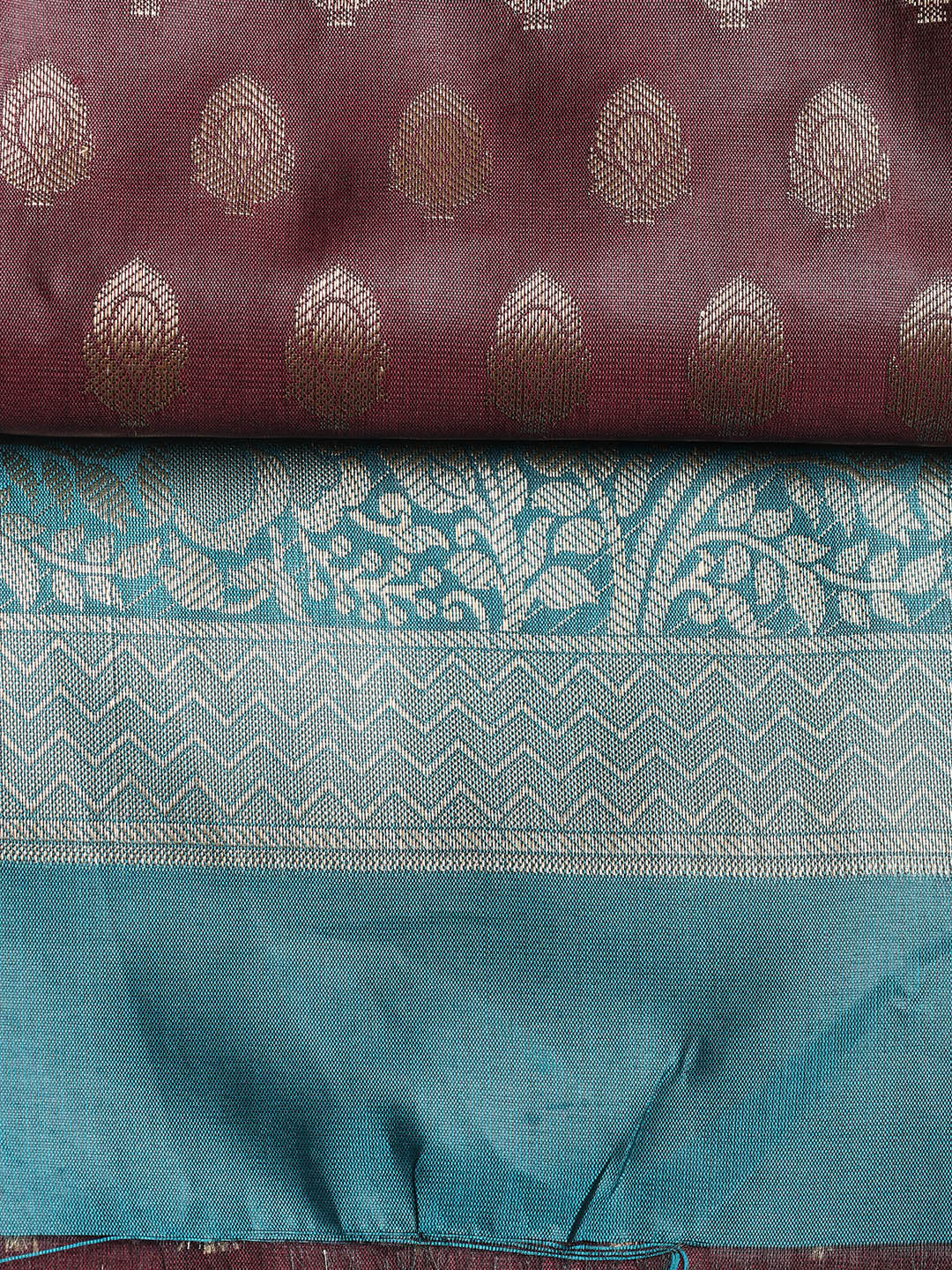 Woven Banarasi Chanderi Unstitched Suit With Dupatta