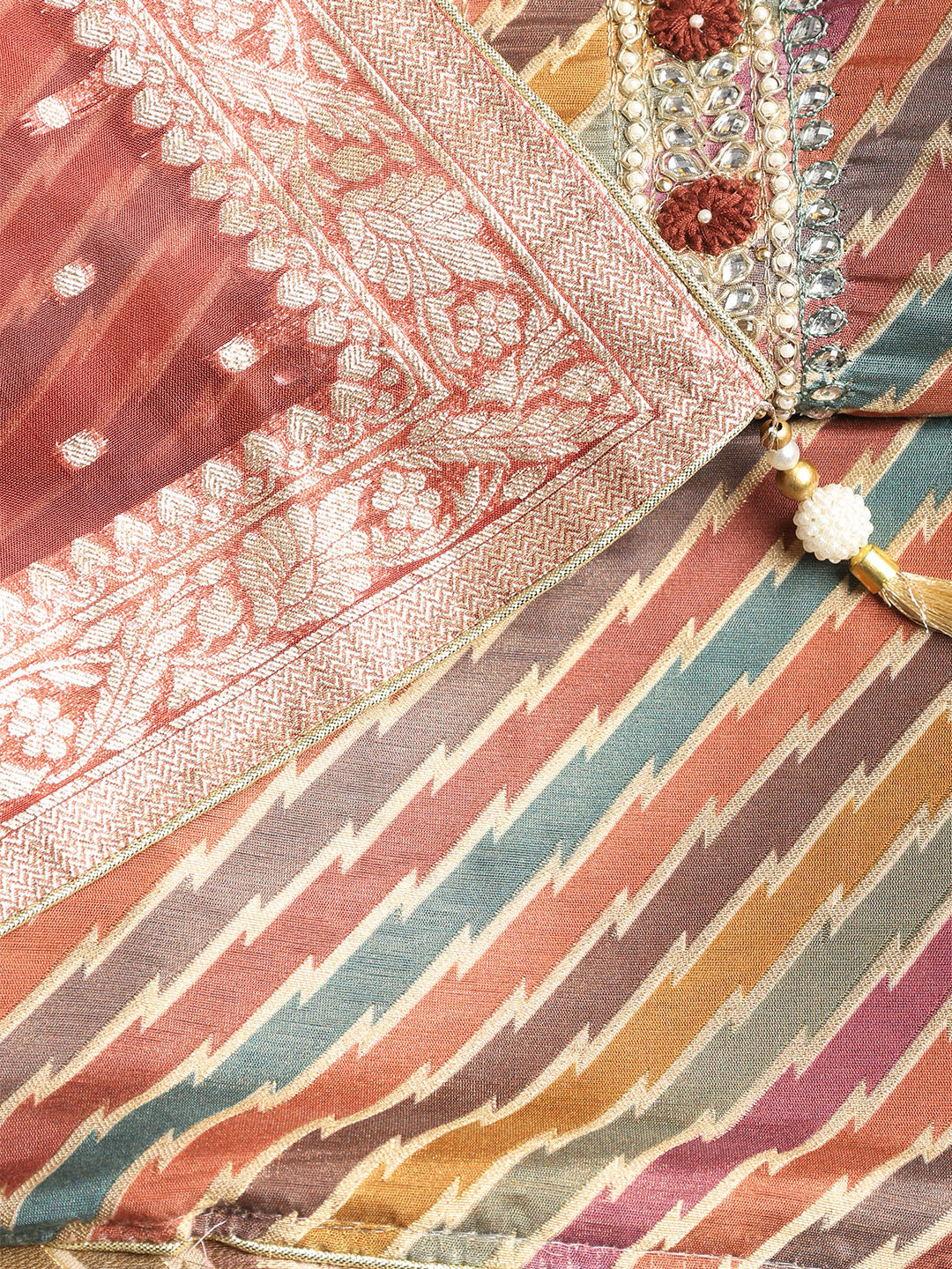 Embroidered Tissue Unstitched Suit With Dupatta