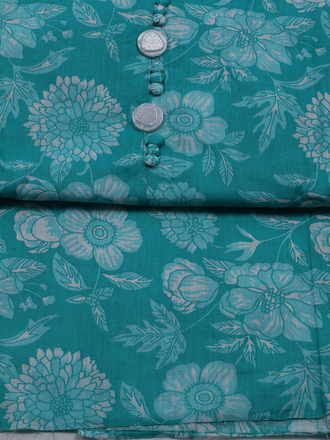 Printed Cotton Blend Unstitched Suit With Dupatta