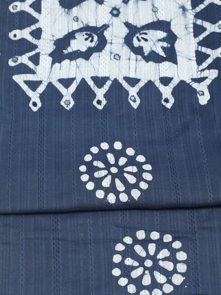 Printed Cotton Unstitched Suit With Pant &amp; Dupatta