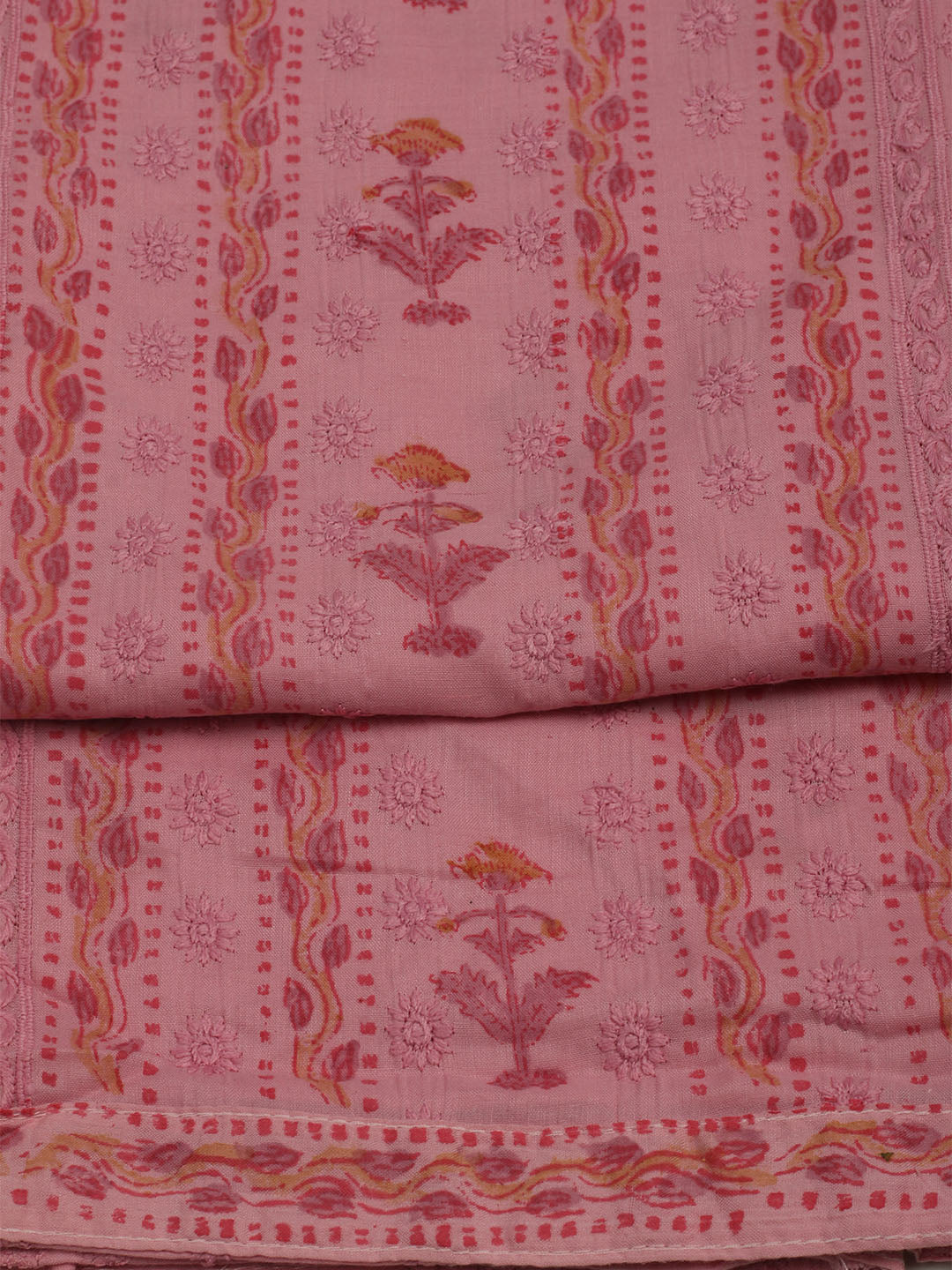 Printed Cotton Unstitched Suits Printed Suit With Pant &amp; Dupatta