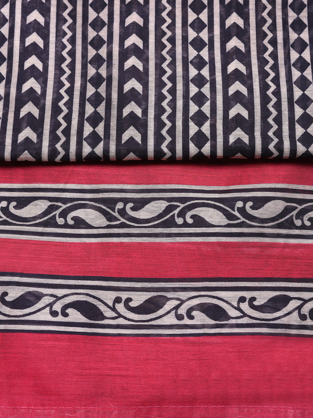 Printed Chanderi Unstitched Suit With Pant &amp; Dupatta