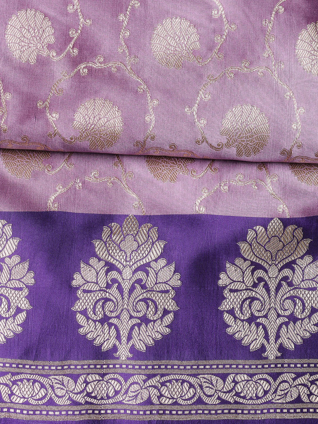 Woven Banarasi Chanderi Unstitched Suit With Dupatta