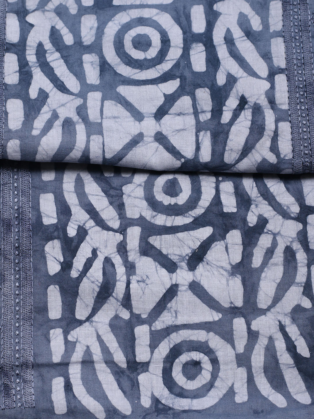 Printed Cotton Blend Unstitched Suit With Pant &amp; Dupatta