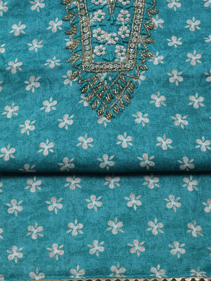 Embroidered Cotton Blend Unstitched Suit With Dupatta