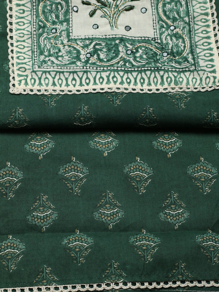 Printed Cotton Blend Unstitched Suit With Pant &amp; Dupatta