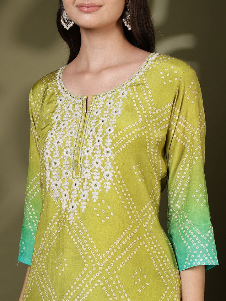 Printed Muslin Kurta With Pant &amp; Dupatta
