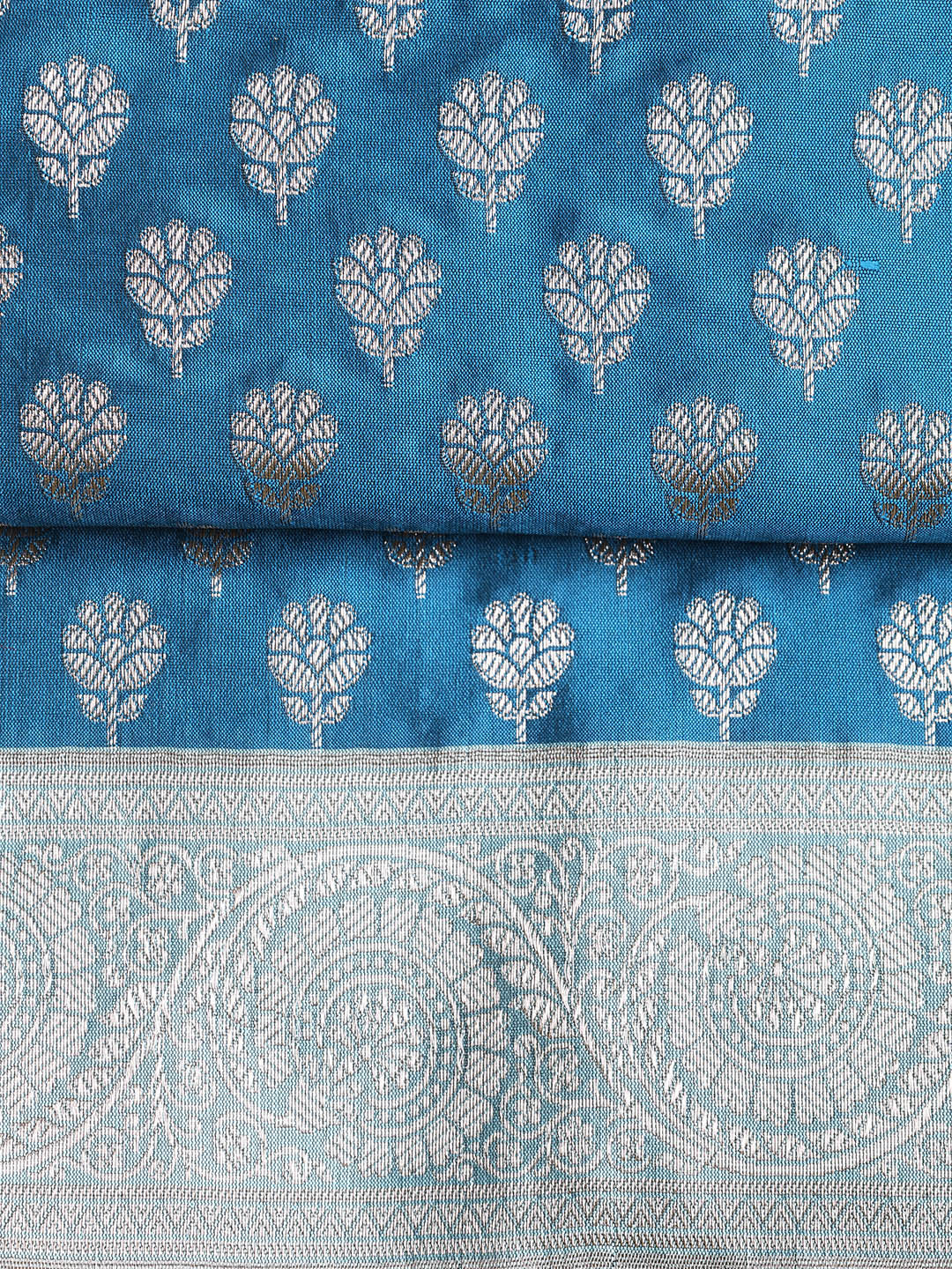 Woven Banarasi Chanderi Unstitched Suit With Dupatta
